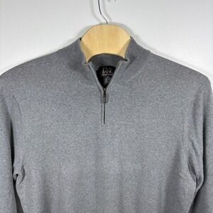 Jos A Bank Signature Collection Gray 100% Italian Merino Wool Quarter Zip XXL
